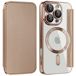 Etui z klapką do iPhone 16 Pro, RFID Wallet MagSafe z ochroną aparatu, desert titanium