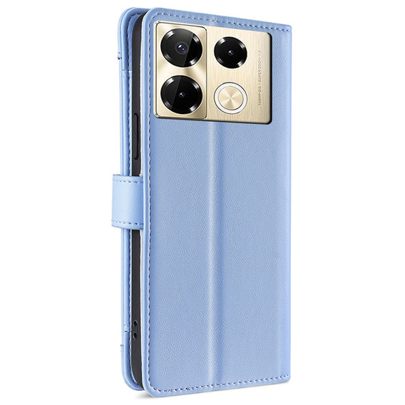 Etui z klapką do Infinix Note 40 Pro, Wallet Zipper Pocket, niebieskie