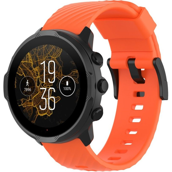 Pasek silikonowy do zegarka Suunto 9, Pomarańczowy