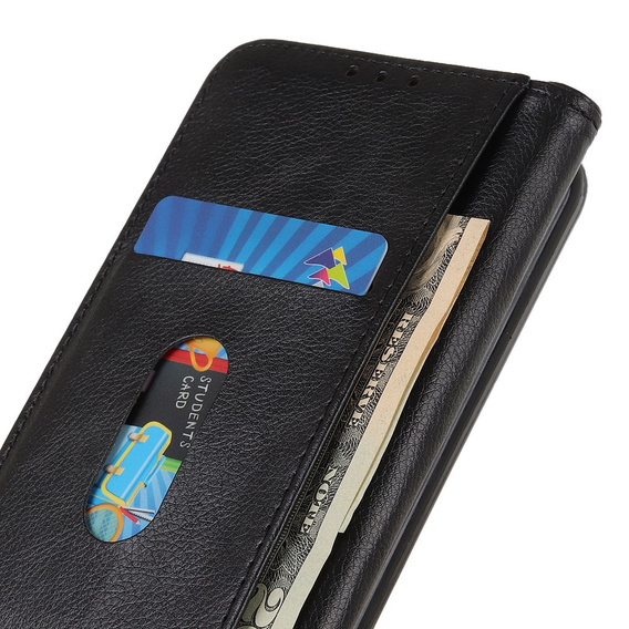 Etui z klapką do Xiaomi Redmi 13, Split Leather, czarne