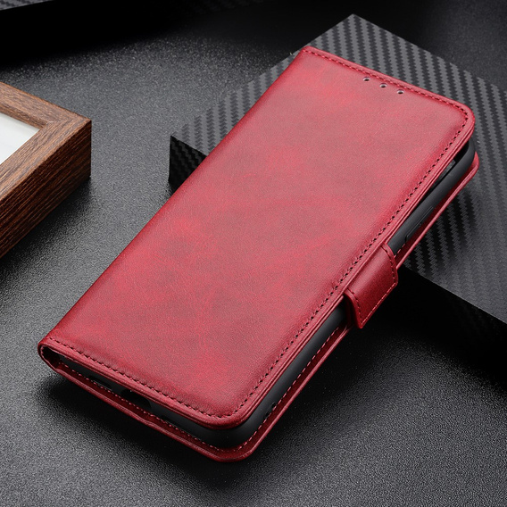 Etui z klapką do Motorola Moto E13, Wallet, czerwone