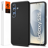 Etui Spigen do Samsung Galaxy S25, Thin Fit Mag, Czarne + Szkło hartowane 9H