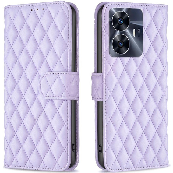 Etui z klapką do Realme C55, Wallet, BINFEN COLOR, fioletowe
