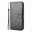 Zestaw Etui z klapką do Xiaomi Redmi Note 12 Pro+ 5G, Crazy Horse Wallet, czarne + Szkło