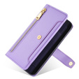 Etui z klapką do Samsung Galaxy S23, Wallet Zipper Pocket, fioletowe