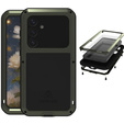 Etui Love Mei do Samsung Galaxy S25+ Plus, pancerne ze szkłem, zielone