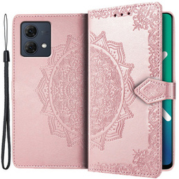 Etui z klapką do Motorola Moto G84, Mandala, różowe rose gold