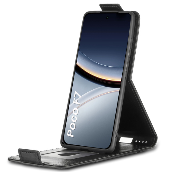 Etui z klapką do Xiaomi Poco F7, Flip, czarne