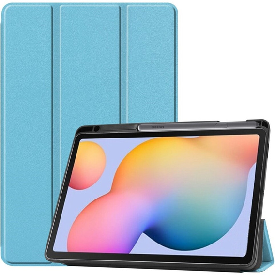 Etui do Samsung Galaxy Tab S6 Lite Tri-fold, z miejscem na rysik, niebieskie