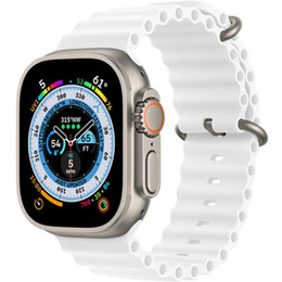 Pasek Silikonowy do Apple Watch 1/2/3/4/5/6/7/8/9/10/11/SE Ultra 1/2/3 42/44/45/46/49mm, Biały