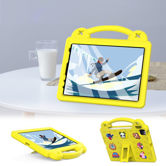 Etui do iPad 11" 2025 A16 (11 gen.) / iPad 10.9" 2022 (10 gen.), Cute Patterns, z podstawką, Żółte