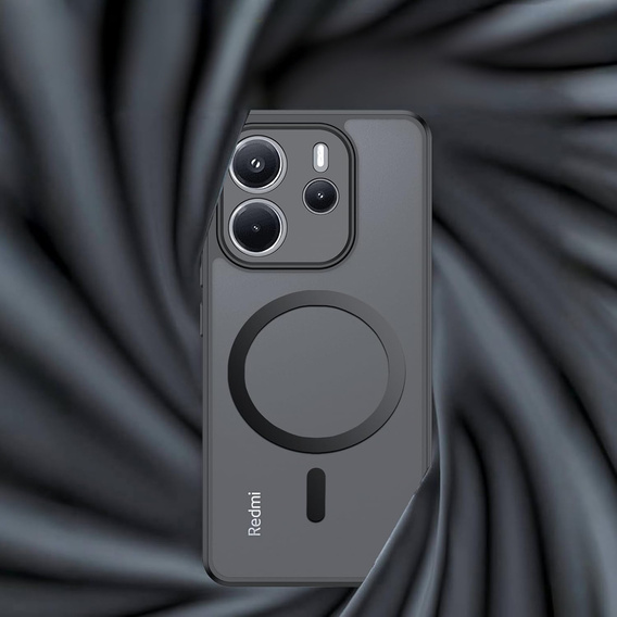 Etui do Xiaomi Redmi Note 14 4G, do MagSafe, ERBORD Matt Case, czarny + Szkło na ekran