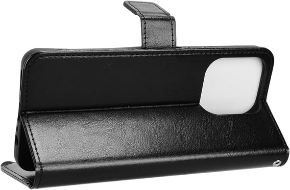 Etui z klapką do Realme Note 70T 4G, Crazy Horse Wallet, czarne
