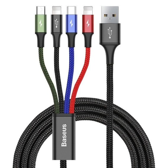 BASEUS 4w1 Kabel Type-C / 2xLightning / MicroUsb 1.2M 3.5A - Black