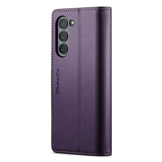 Etui z klapką CASEME do Samsung Galaxy Z Fold6 5G, Litchi Wallet, fioletowe