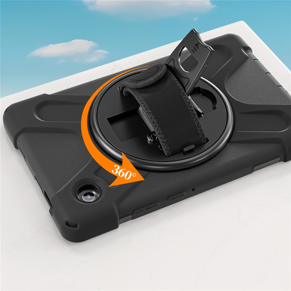 Pancerne etui do Samsung Galaxy Tab A11, z podstawką i paskiem na ramię – czarne