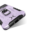Etui Shockproof do iPhone 11, z osłoną na aparat i podstawką, fioletowe