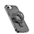 Etui do iPhone 16e, Glittery Magnetic Kickstand, czarne