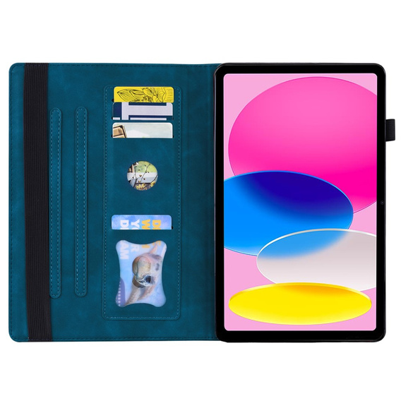 Etui do iPad 10.9" 2022 (10 gen.), Classic, z miejscem na rysik, niebieskie