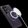 Skórzane etui do Samsung Galaxy S25 Ultra z MagSafe i blokadą RFID – Ciemnofioletowe