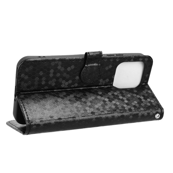 Etui z klapką do Oppo A6 Pro 5G, Wallet Rhombus, czarne