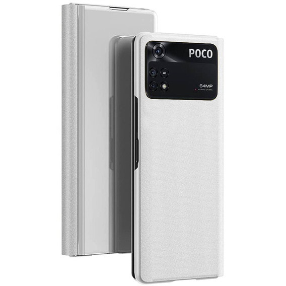 Etui do Xiaomi Poco M4 Pro 4G, Clear View, srebrne