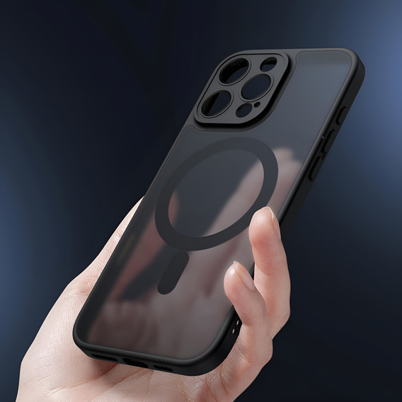 Zestaw Etui do iPhone 16 Pro Max, do MagSafe, ERBORD Matt Case, czarny + 3x Szkło na ekran
