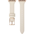 Pasek Skórzany do Apple Watch 1/2/3/4/5/6/7/8/9/10/SE 38/40/41/42mm, Beżowy