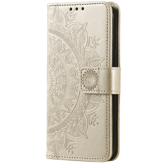 Etui z klapką do Xiaomi Redmi Note 13 Pro+, Mandala, złote