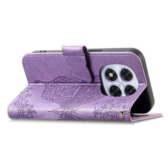 Etui z klapką do Xiaomi Redmi Note 15 Pro Plus 5G, Butterfly, fioletowe