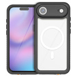 Etui Wodoodporne IP68 do iPhone Air, Redpepper, do MagSafe, przezroczyste z czarną ramką