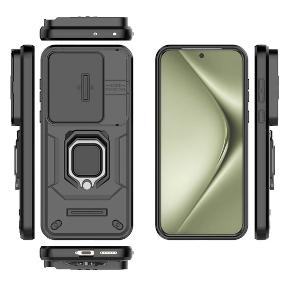 Etui do Huawei Pura 70 Ultra, KickStand Camera Lens, czarne