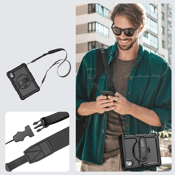 Etui pancerne do Lenovo Idea Tab 11" 2025 TB336FU TB336ZU, ochronne 360 z miejscem na rysik, czarne