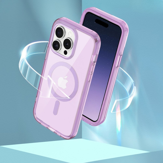 Etui do iPhone 16 Pro Max, Shockproof Hybrid, z folią na ekran, do MagSafe, fioletowe