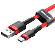Baseus kabel Cafule 0,5 m USB-A do USB-C 3 A - czerwono‑czarny