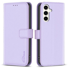 Etui z klapką do Samsung Galaxy S23 FE, BINFEN Wallet, fioletowe + szkło 9H