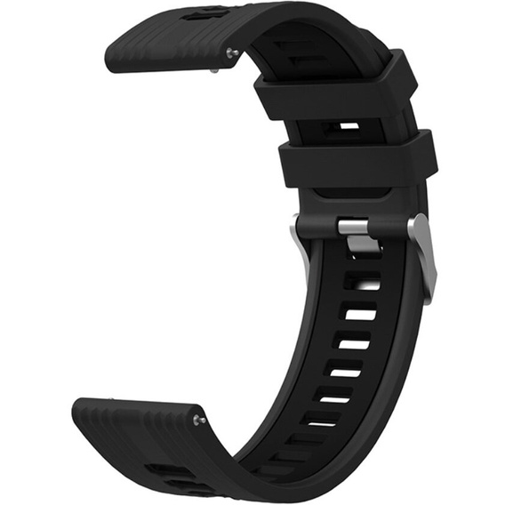 Pasek Silikonowy Uniwersalny 22mm, Czarny / Czarny