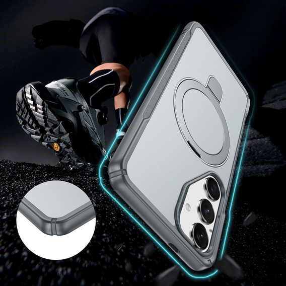 Etui do Samsung Galaxy S25/S24 z magnetyczną podstawką – szare