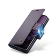 Etui z klapką CASEME do Samsung Galaxy Z Fold7 5G Litchi Wallet – fioletowe