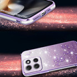 Etui do Motorola Moto G56 5G, Glitter Flower, fioletowe