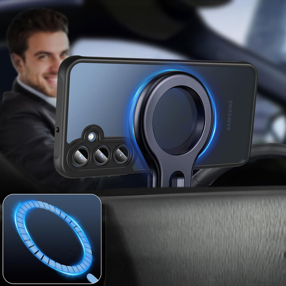 Etui do Samsung Galaxy A16 / A16 5G, do MagSafe, ERBORD Matt Case, czarne + Szkło na ekran