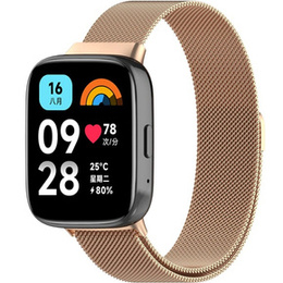 Pasek Bransoleta Milanese do Xiaomi Redmi Watch 3 Active, Różowa Rose Gold