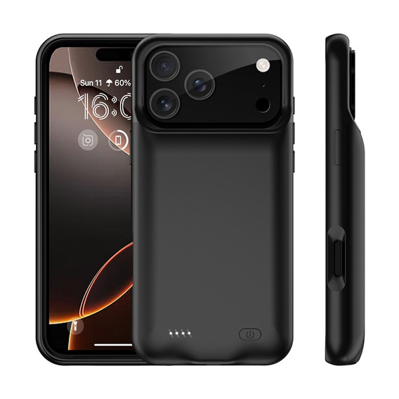 Etui z Baterią 6000mAh do iPhone 17 Pro, czarne