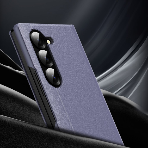 Etui z klapką do Samsung Z Fold6 5G, Smart View Wallet, lawendowe