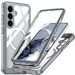 Etui do Samsung Galaxy S25 FE, Shockproof, ze szkłem, do MagSafe, szare