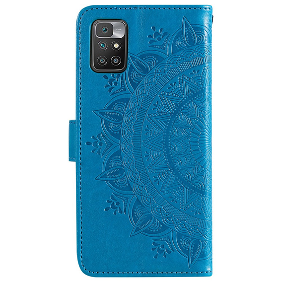 Etui z klapką do Xiaomi Redmi 10, Mandala, niebieskie