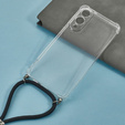 Etui ze smyczą do Samsung Galaxy S25 Edge, przezroczyste