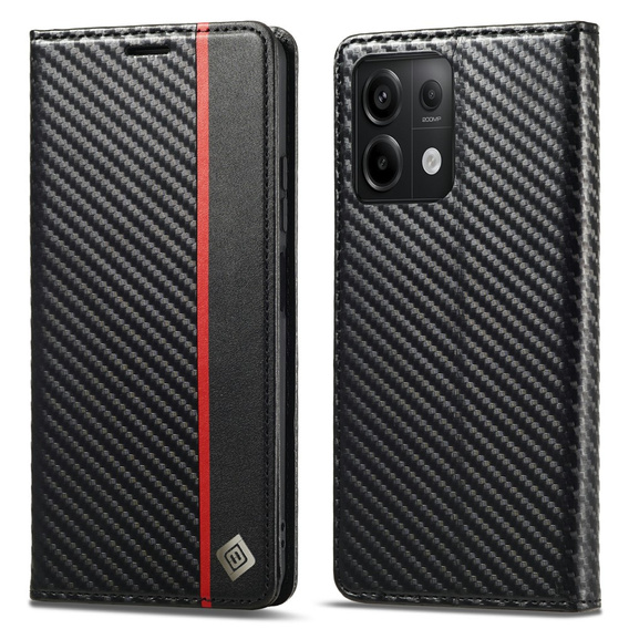 Etui z klapką do Xiaomi Redmi Note 13 Pro 4G, Carbon LC.IMEEKE, czarne