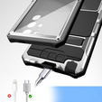 Etui pancerne do Samsung Galaxy S25 Ultra, R-JUST z szklaną ochroną kamery, srebrne