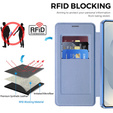 Etui z klapką do Samsung Galaxy S26, RFID Wallet MagSafe z ochroną aparatu, niebieskie